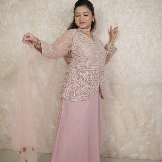 Peplum With Wide Palazzo Pant