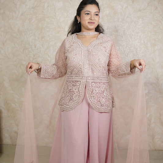 Peplum With Wide Palazzo Pant