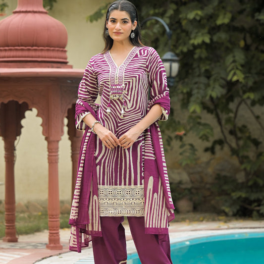 Printed Farsi Salwar Suit Set