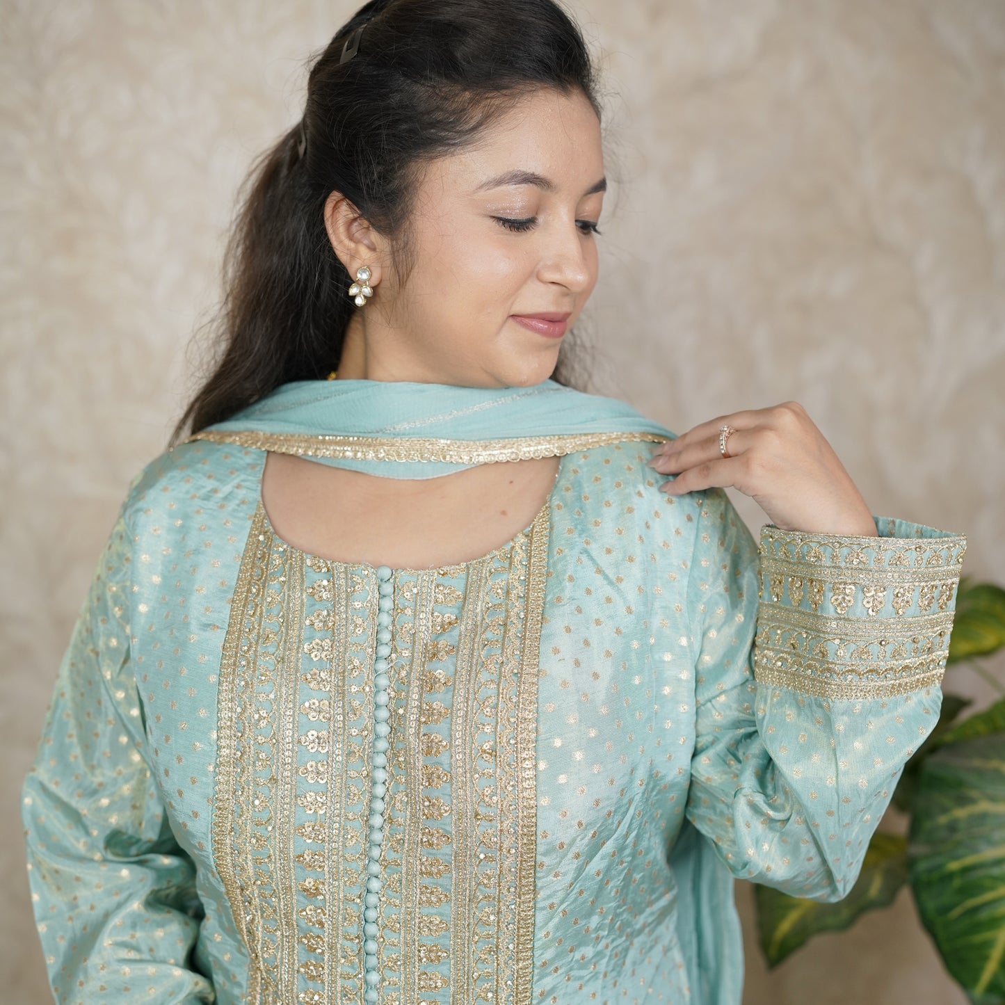 Straight Cut Kurti With Sharara Suit