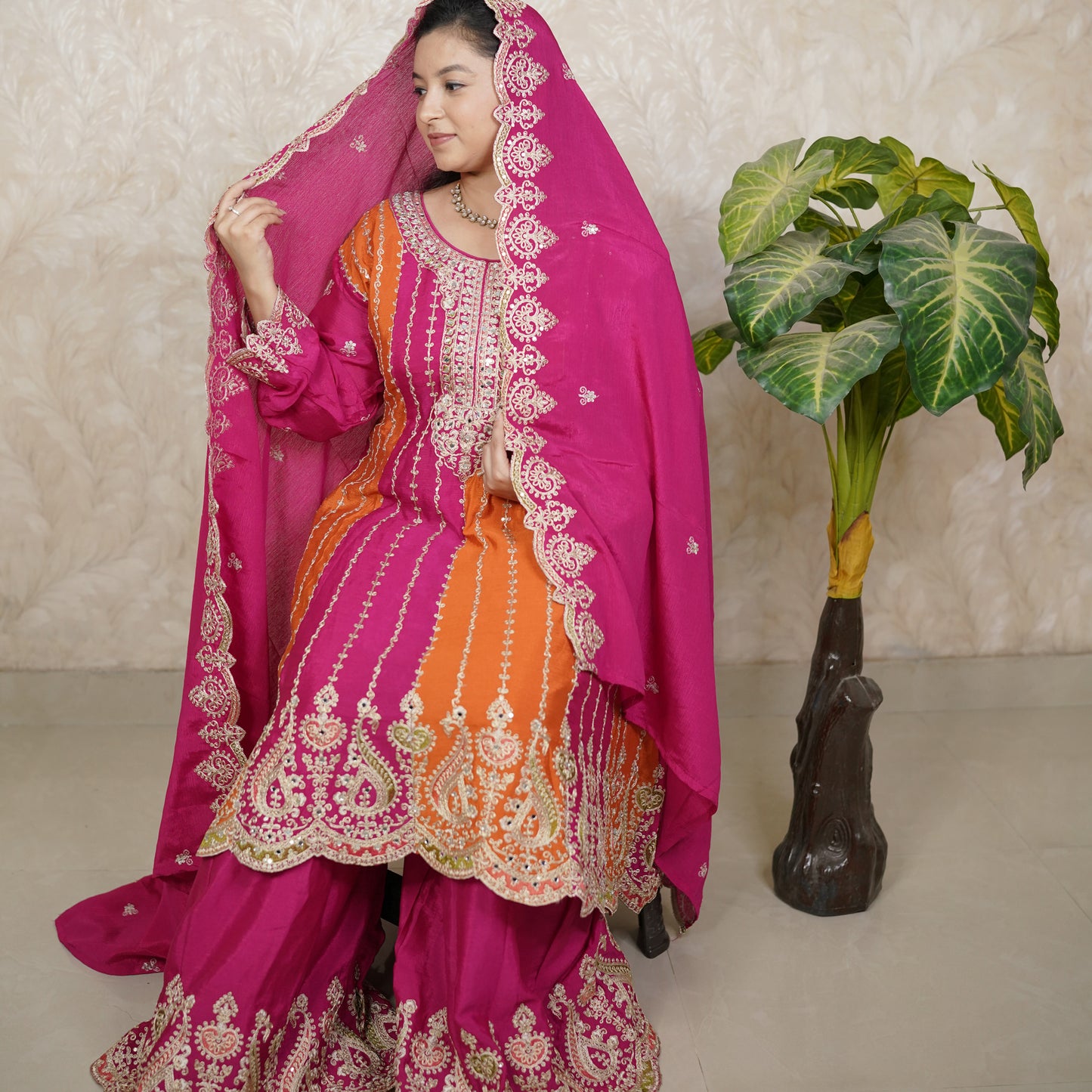 Mehfil Anarkali Palazzo Suit Set