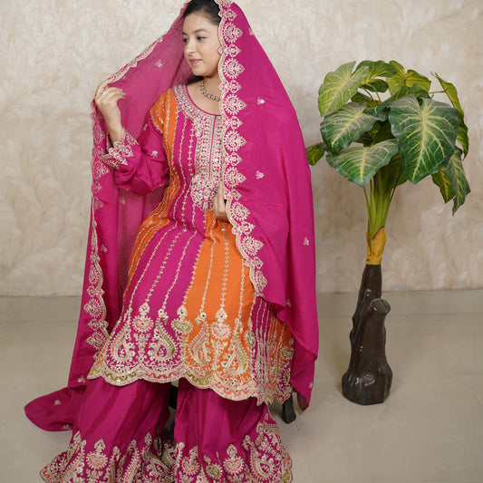 Mehfil Anarkali Palazzo Suit Set