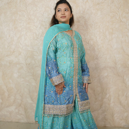 Hayat Bandhani Print With Palazzo Suit Set