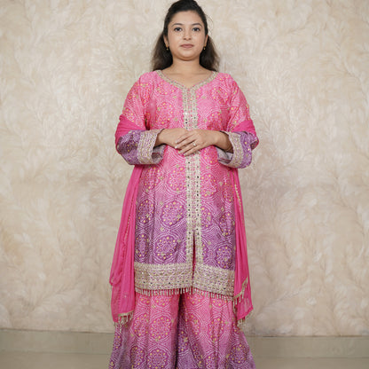 Hayat Bandhani Print With Palazzo Suit Set