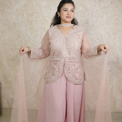 Peplum With Wide Palazzo Pant